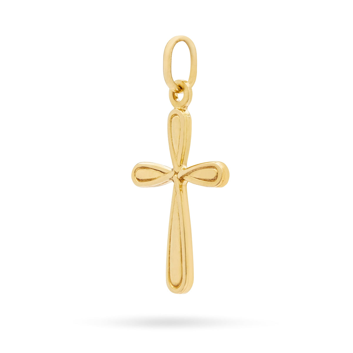 Gold-plated Sterling Silver Flower Cross Pendant