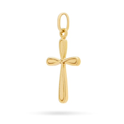 Gold-plated Sterling Silver Flower Cross Pendant