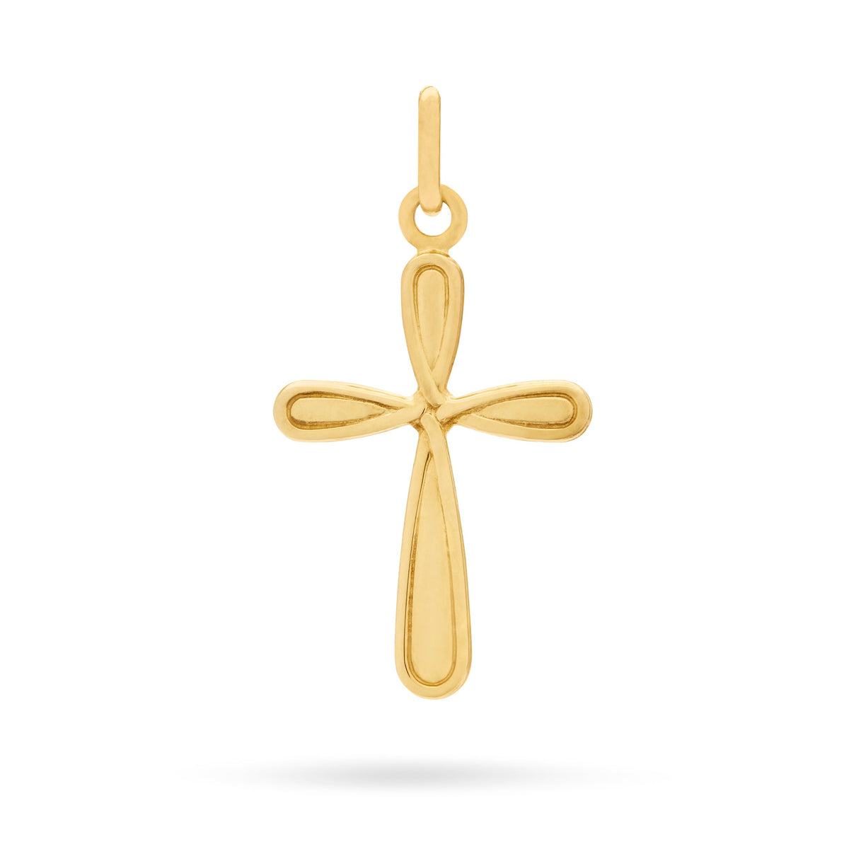 Gold-plated Sterling Silver Flower Cross Pendant