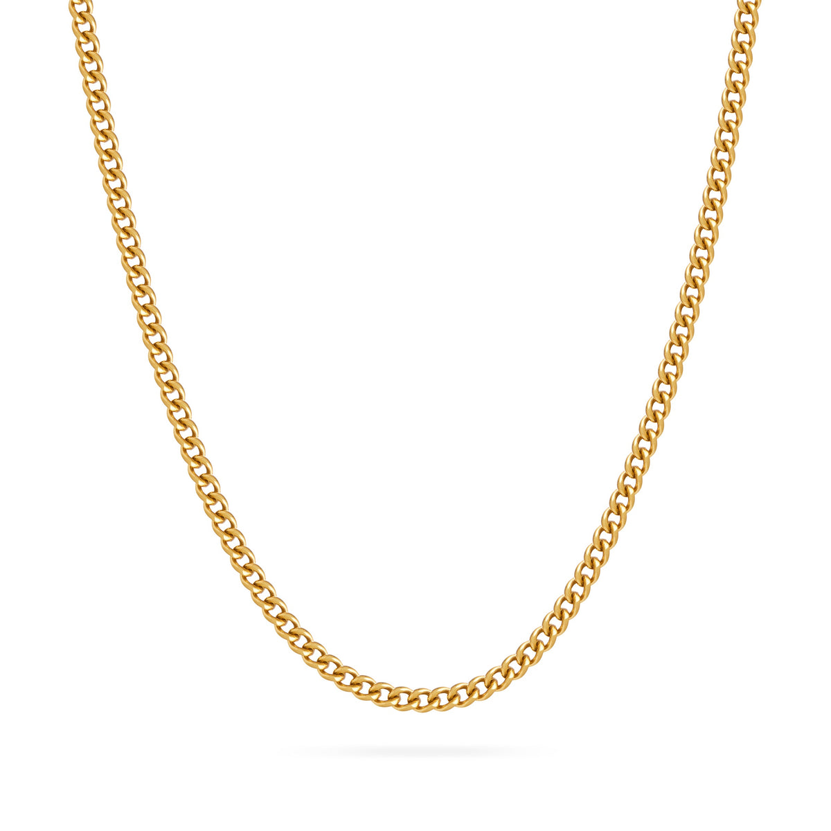 Gold-plated Sterling Silver Hollow Curb Chain Necklace