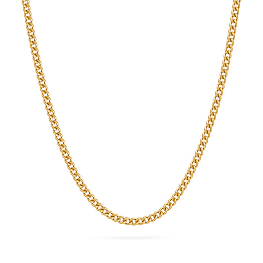 Gold-plated Sterling Silver Hollow Curb Chain Necklace