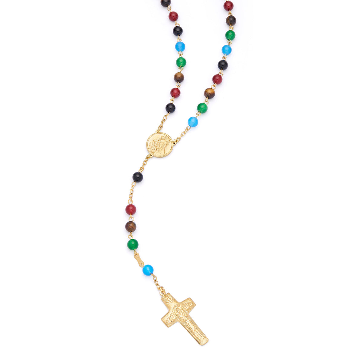 Gold-plated Sterling Silver Jubilee 2025 Rosary with Semi-precious Stone Beads