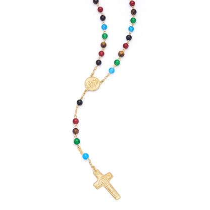 Gold-plated Sterling Silver Jubilee 2025 Rosary with Semi-precious Stone Beads