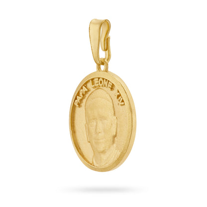Gold-plated Sterling Silver Medal of Pope Leo XIV and Virgin Mary