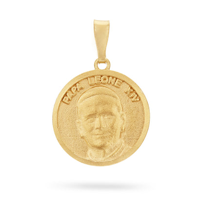 Gold-plated Sterling Silver Medal of Pope Leo XIV and Virgin Mary
