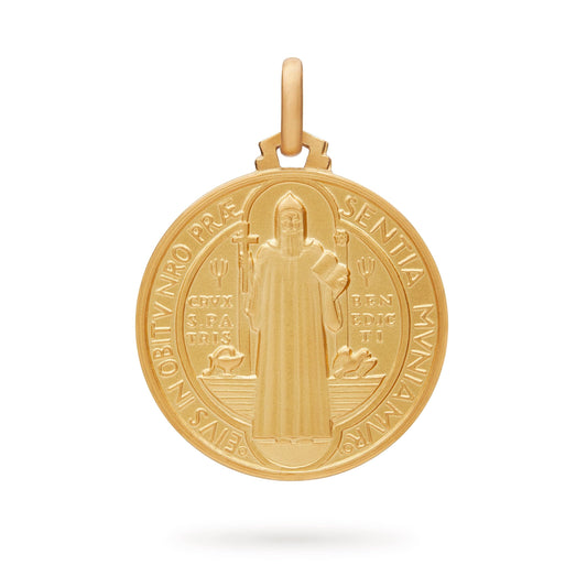 Gold-plated Sterling Silver Medal of St. Benedict of Nursia