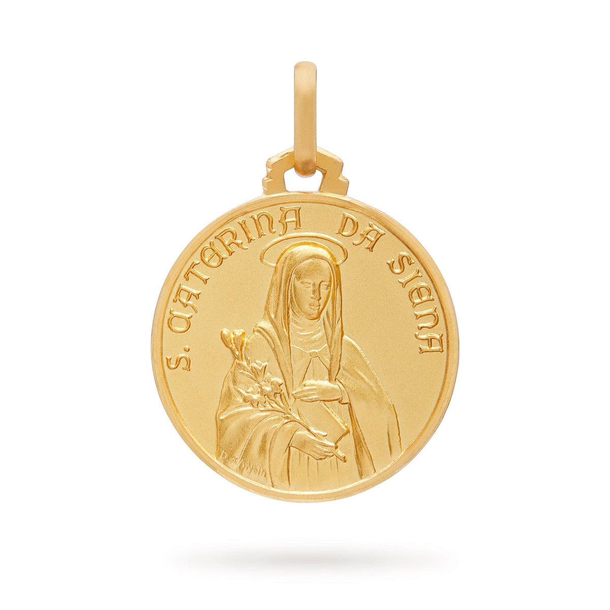 Gold-plated Sterling Silver Medal of St. Catherine of Siena
