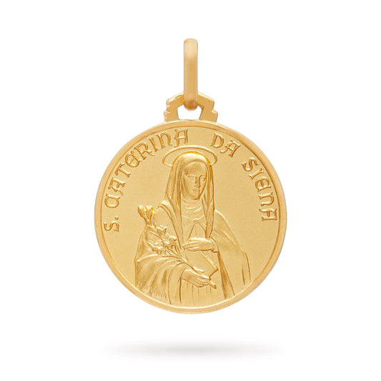Gold-plated Sterling Silver Medal of St. Catherine of Siena