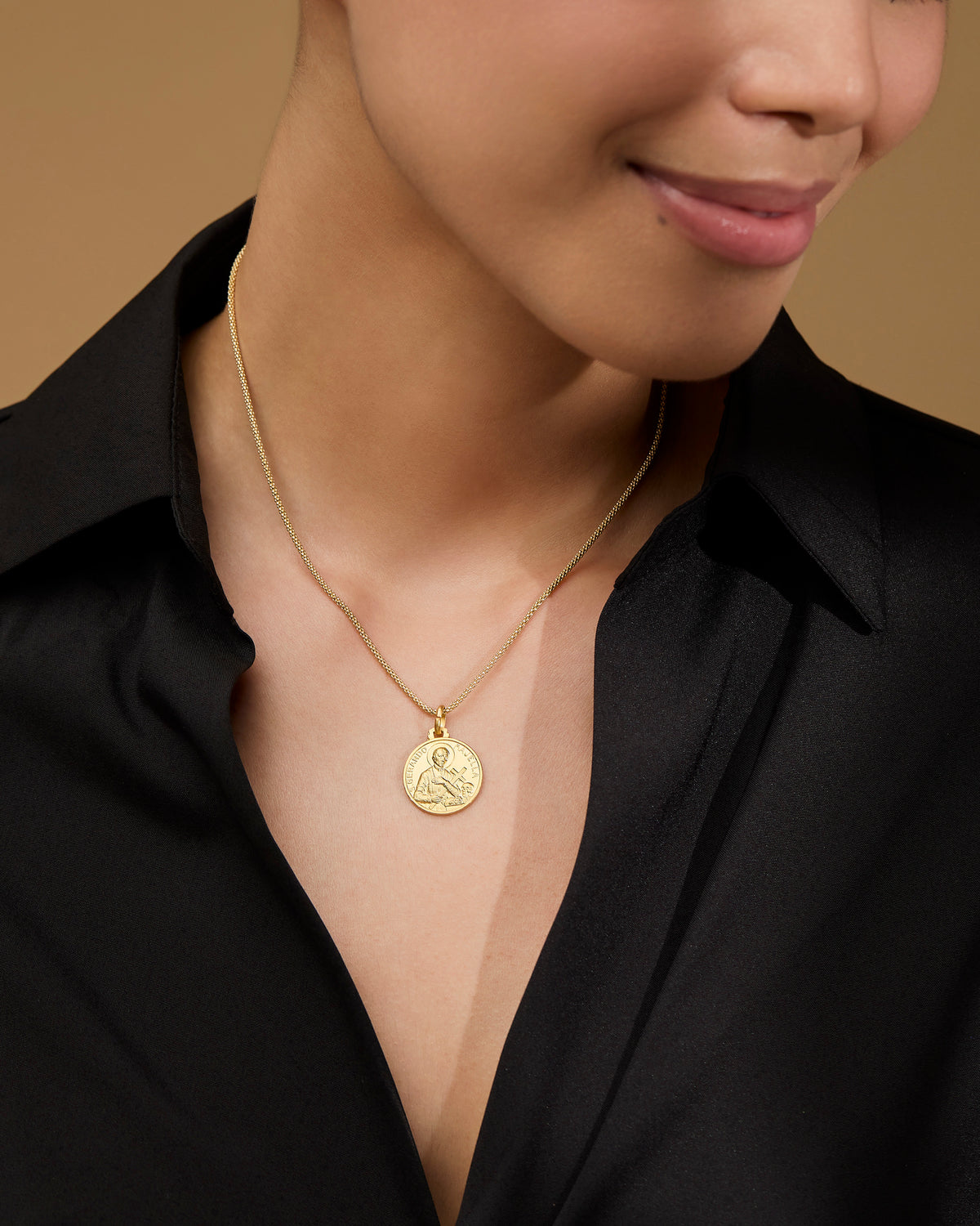 Gold-plated Sterling Silver Medal of St. Gerard Majella
