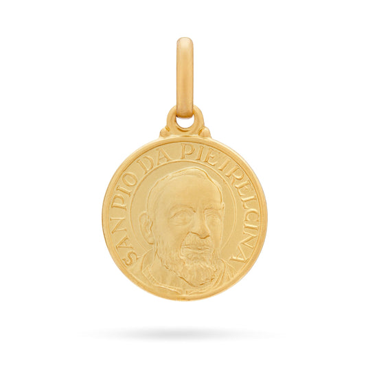 Gold-plated Sterling Silver Medal of St. Padre Pio