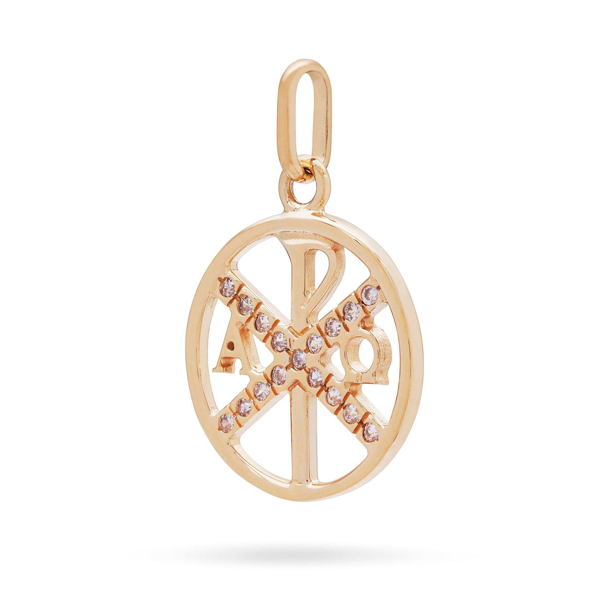 Gold Plated Sterling Silver Peace Cross with Zirconia