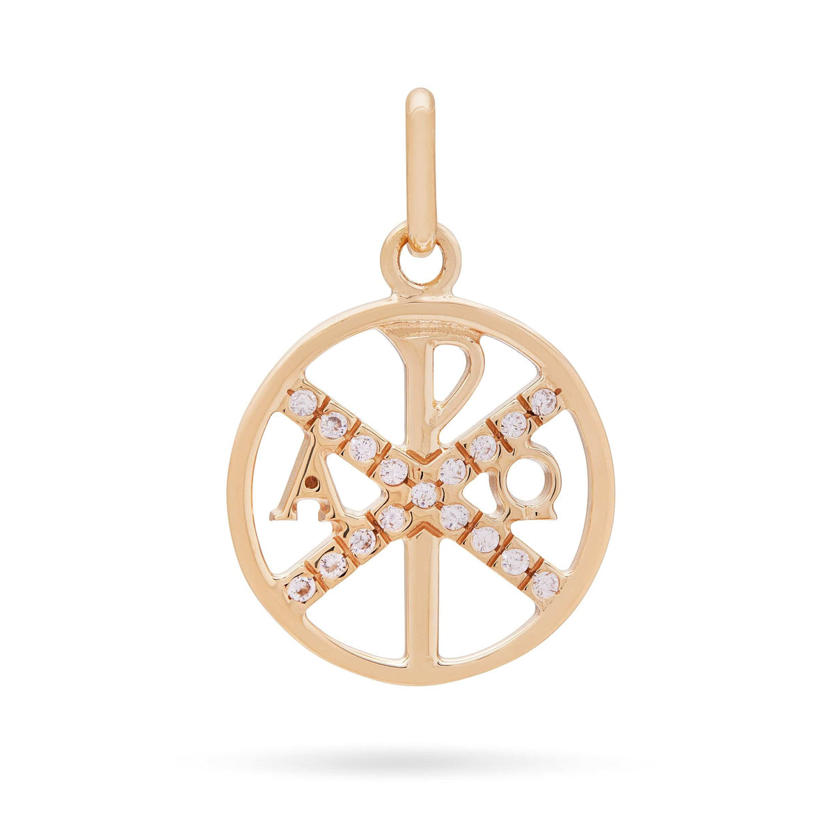 Gold Plated Sterling Silver Peace Cross with Zirconia