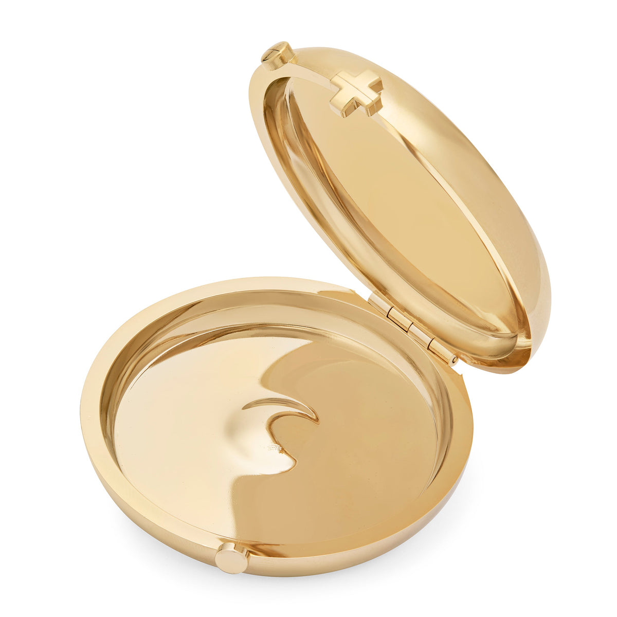 Gold-tone Metal Portable Pyx Case With the Good Shepherd's Plaque