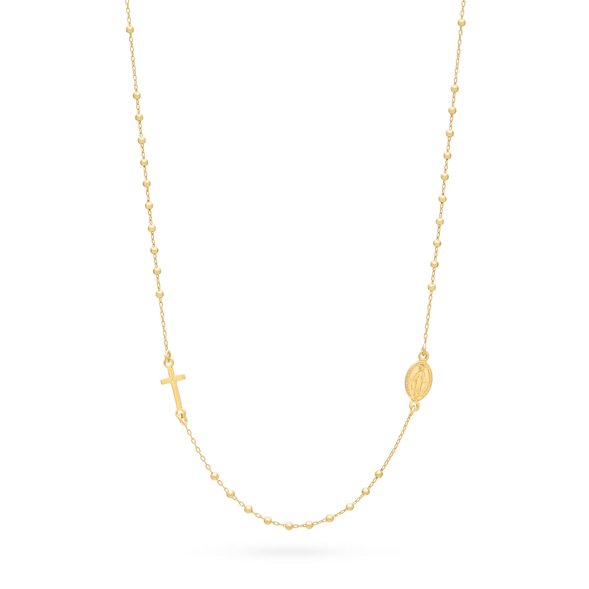Gold-plated Sterling Silver Rosary Necklace
