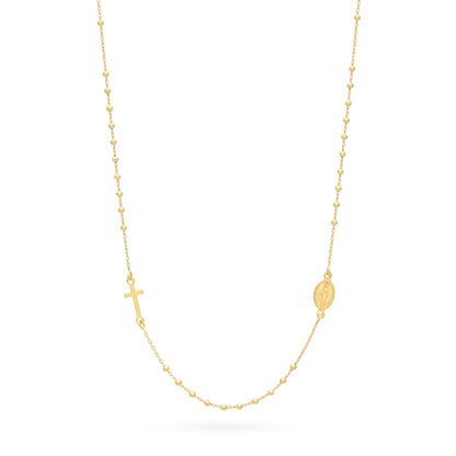 Gold-plated Sterling Silver Rosary Necklace