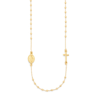 Gold-plated Sterling Silver Rosary Necklace