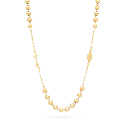 Gold-plated Sterling Silver Rosary Necklace with Large Beads