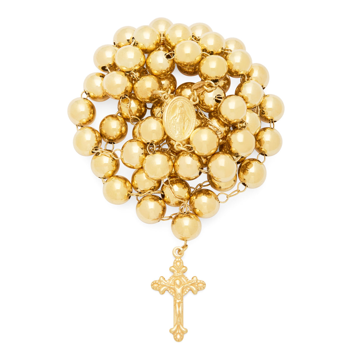 Gold-plated Sterling Silver Rosary with Large Beads