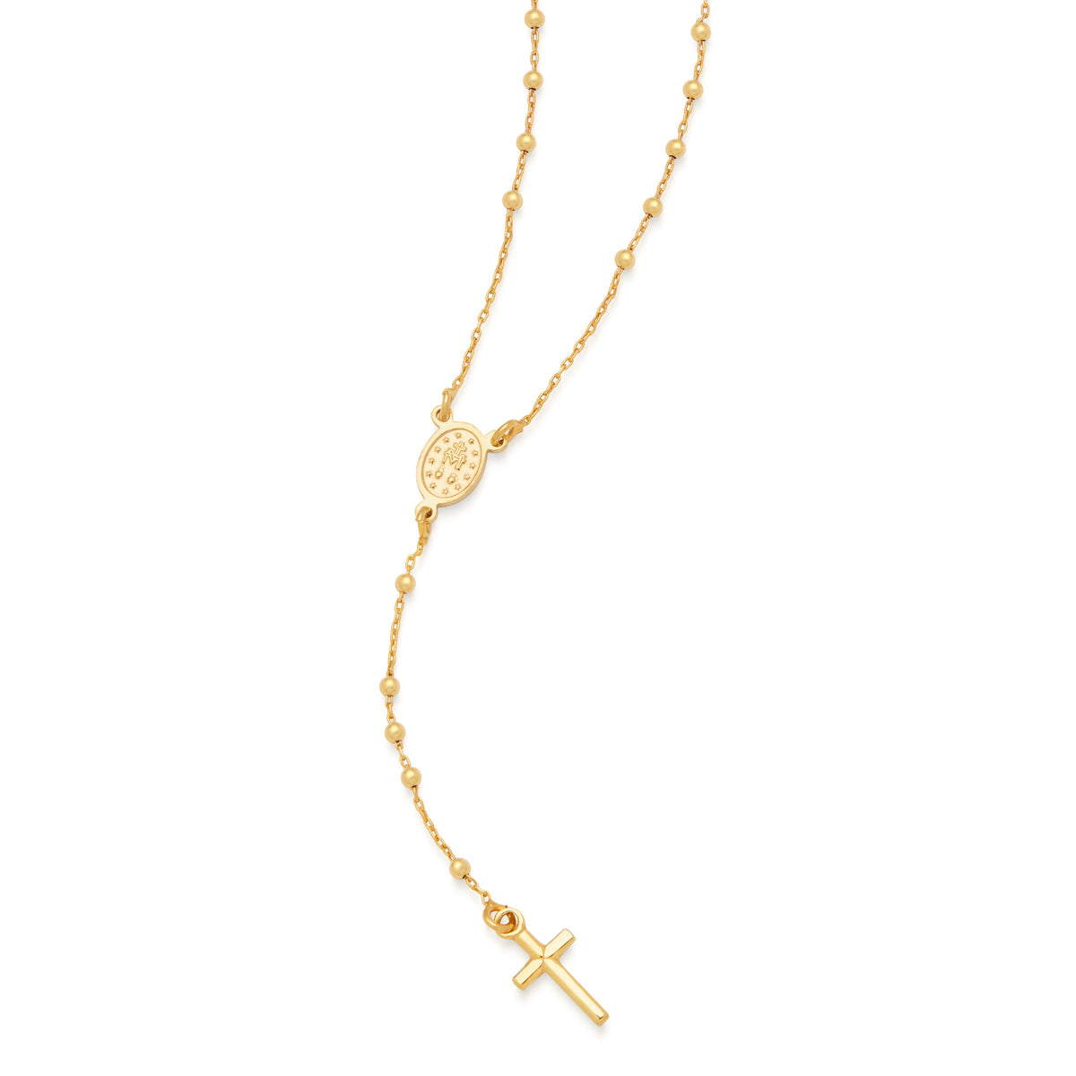 Gold-plated Sterling Silver Rosary with Small Beads