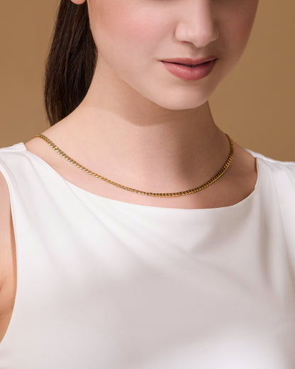 Gold-plated Sterling Silver Thick Curb Chain Necklace