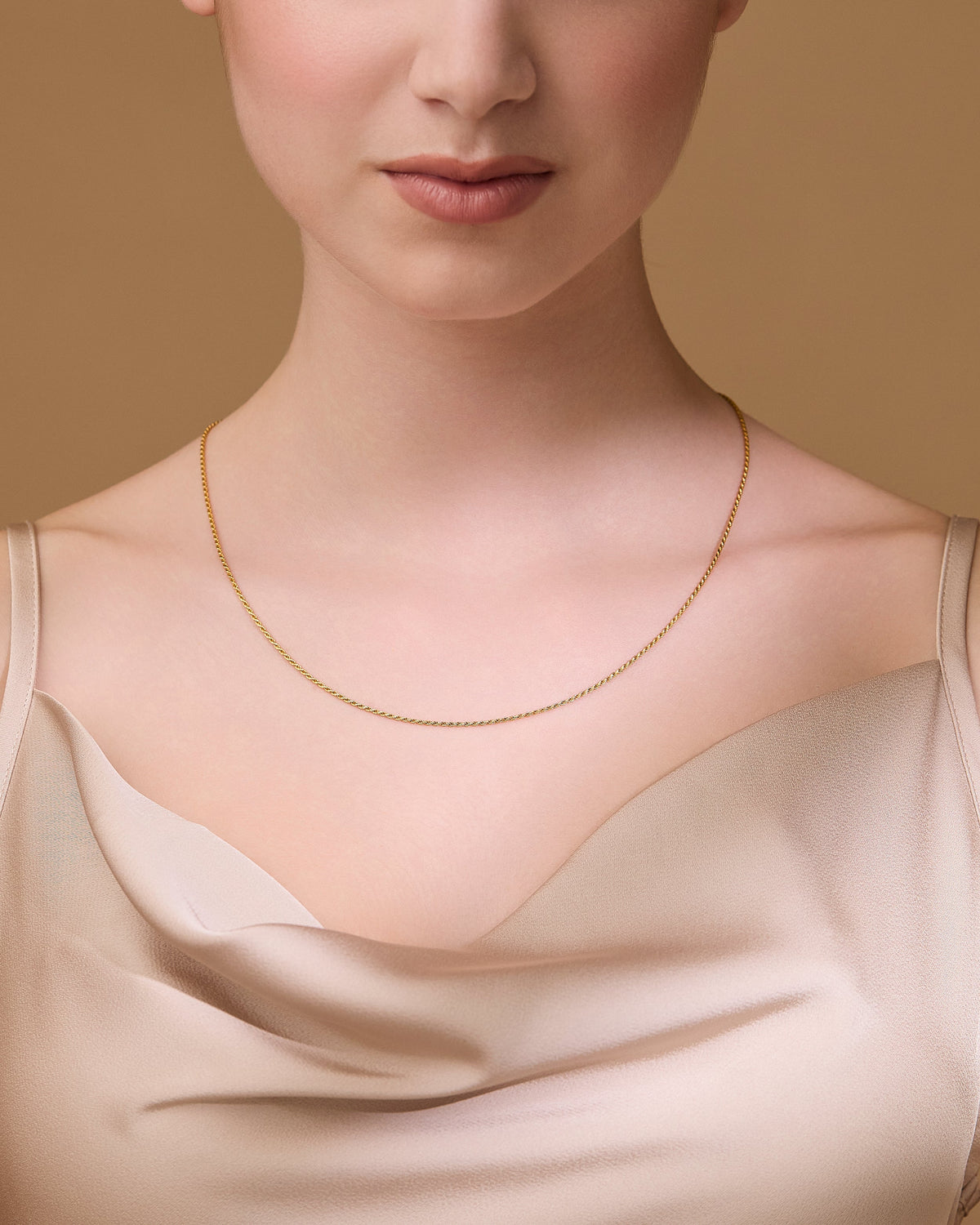 Gold-plated Sterling Silver Thin Torchon Chain Necklace