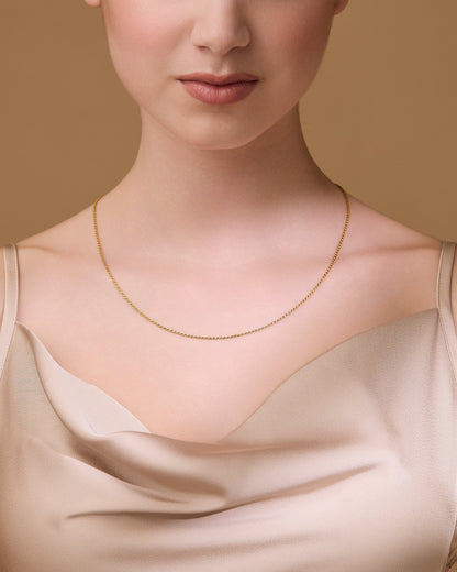 Gold-plated Sterling Silver Thin Torchon Chain Necklace