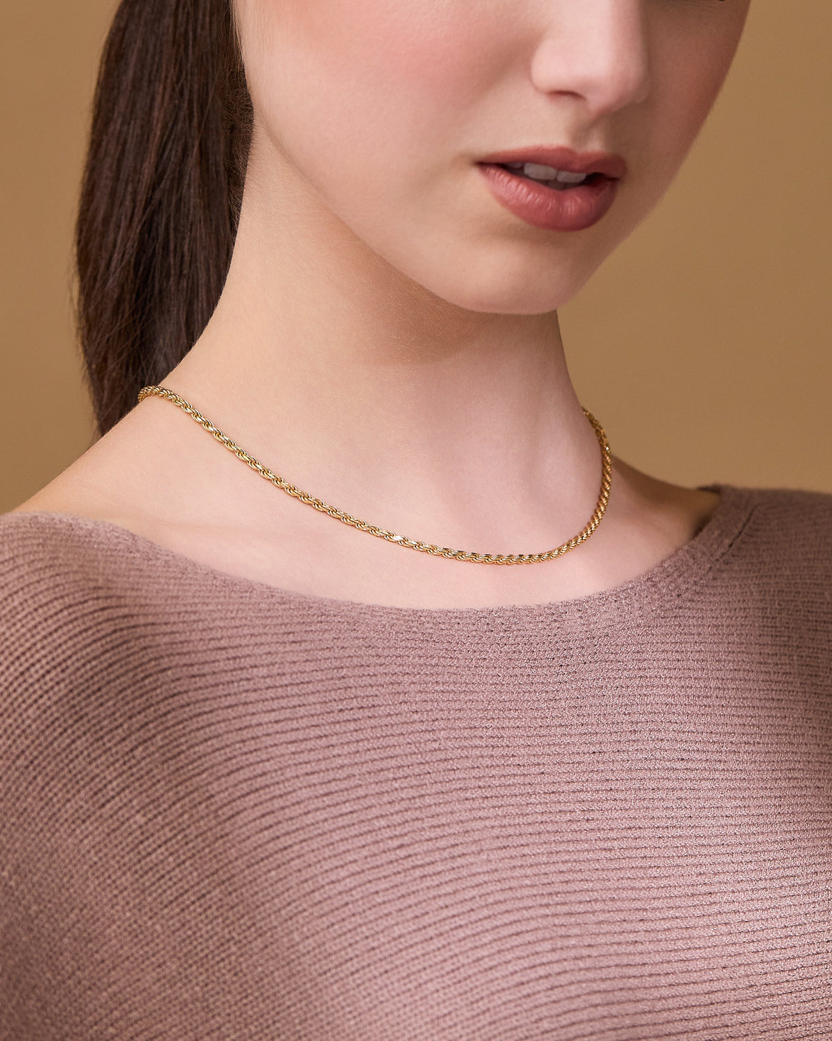 Gold-plated Sterling Silver Torchon Chain Necklace