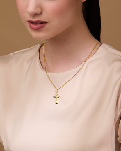 Gold Plated Three Points Cross