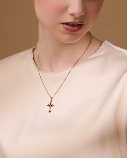 Gold Plated Trefoil Grenade Cross