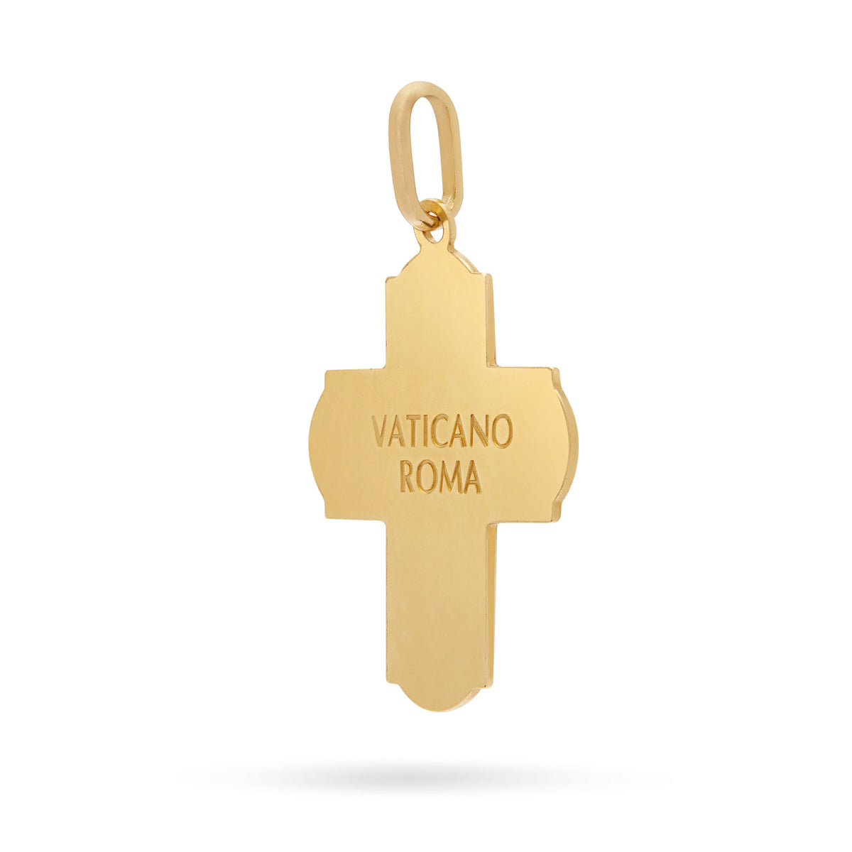 Yellow Gold Thin Scapular Cross Pendant