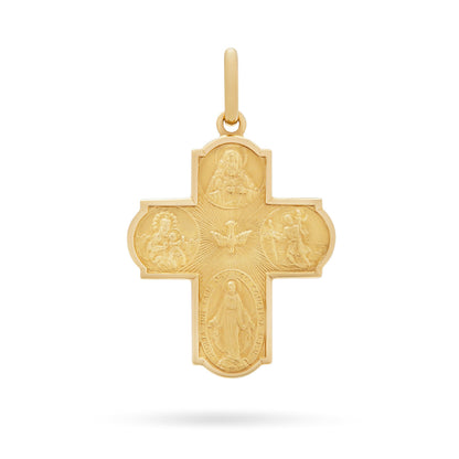 Yellow Gold Thin Scapular Cross Pendant
