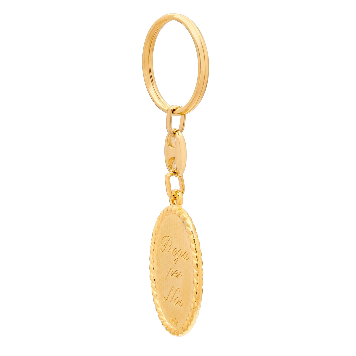 Gold-Tone Metal Keychain Featuring Pope Leo XIV