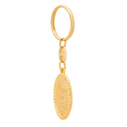 Gold-Tone Metal Keychain Featuring Pope Leo XIV