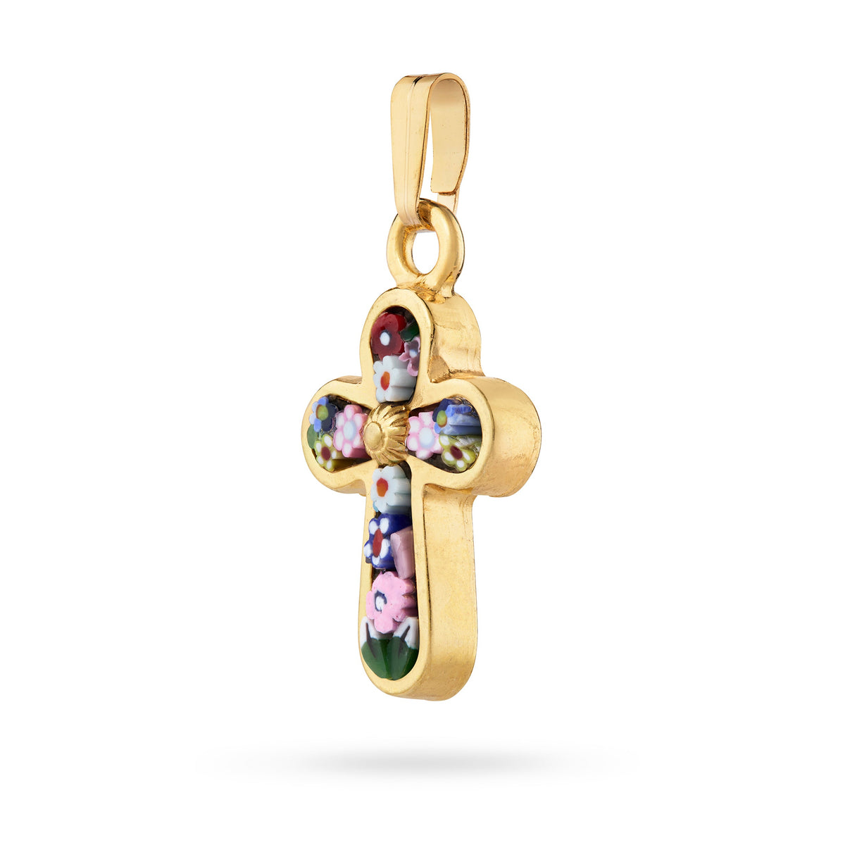 Gold-tone Metal Micromosaic Cross