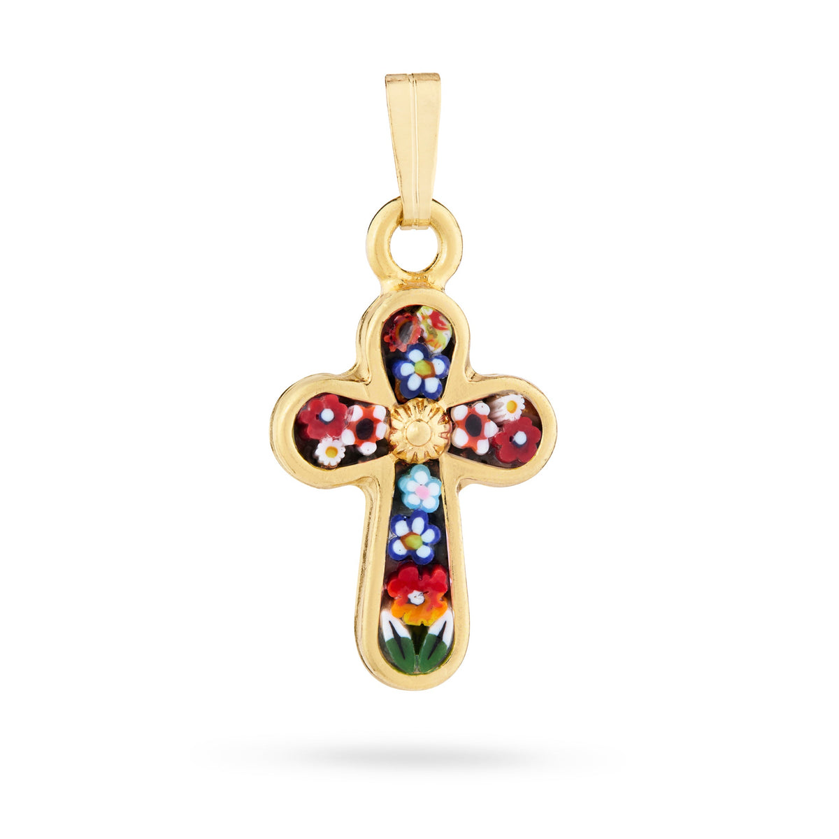 Gold-tone Metal Micromosaic Cross