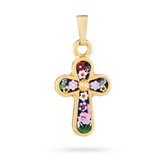 Gold-tone Metal Micromosaic Cross