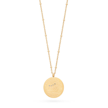 Gold-tone Stainless Steel Necklace with Jubilee 2025 Pendant