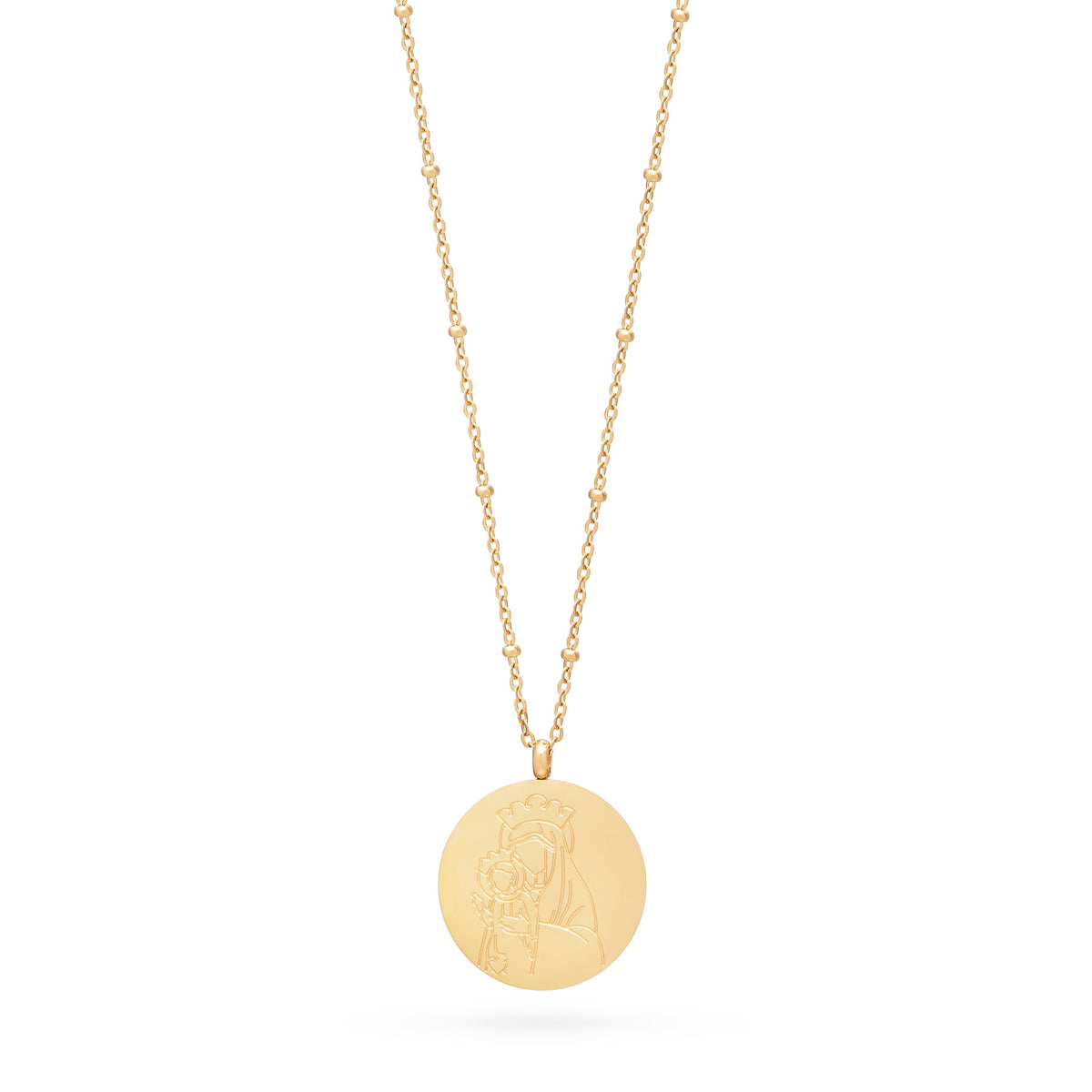 Gold-tone Stainless Steel Necklace with Jubilee 2025 Pendant