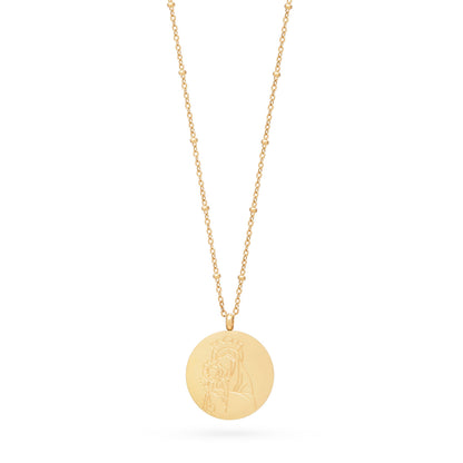 Gold-tone Stainless Steel Necklace with Jubilee 2025 Pendant