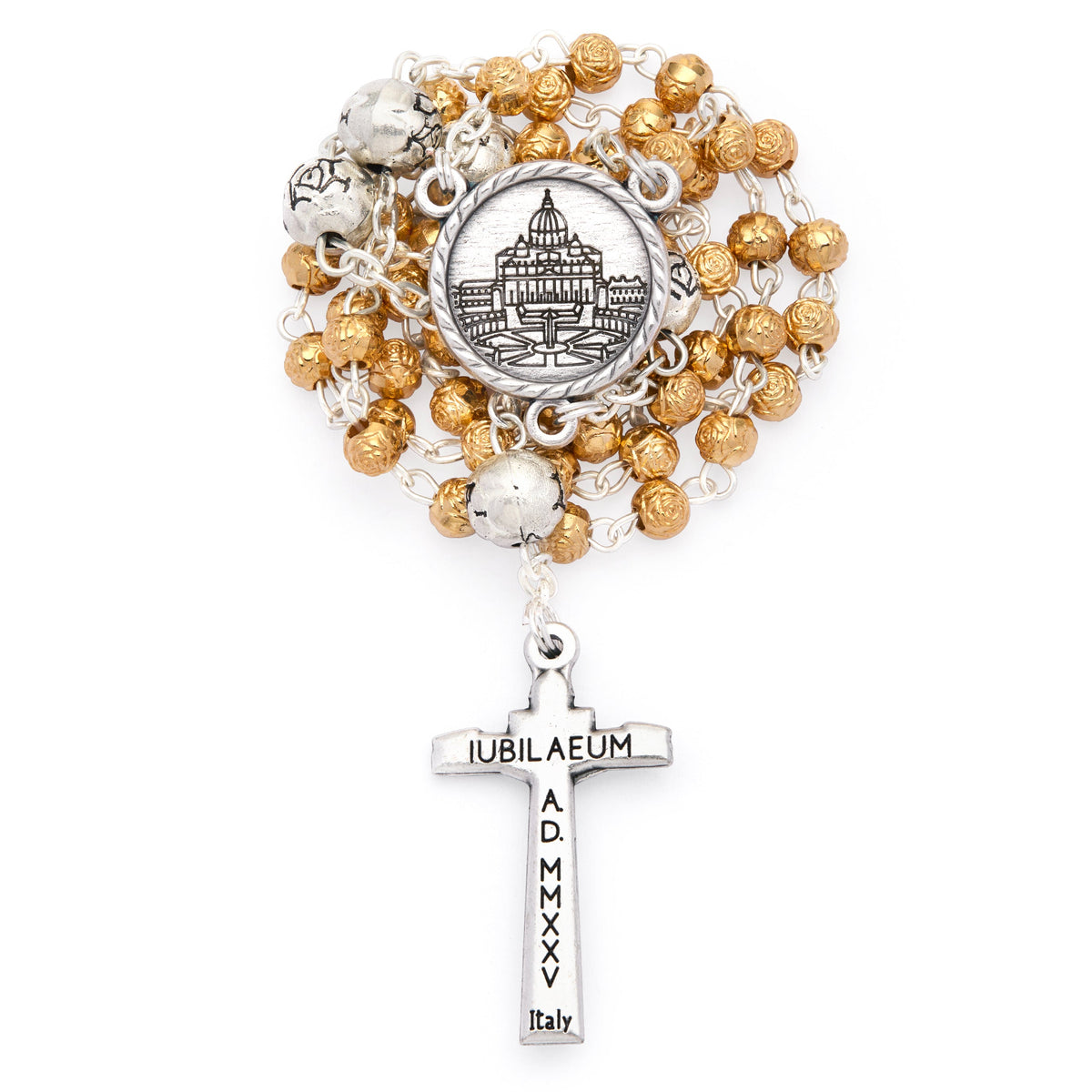 Golden Jubilee 2025 Rosary Case and Rose-shaped Beads Rosary
