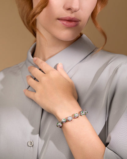 Gray Lume Rosary Bracelet with Miraculous Virgin Medal