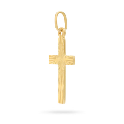 Grooved Gold Plated Cross