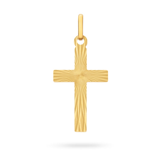 Grooved Gold Plated Cross