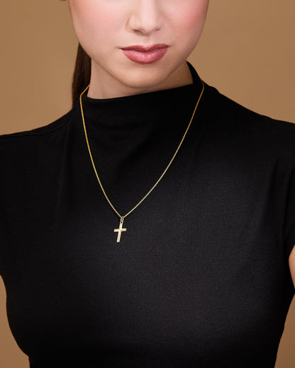 Grooved Gold Plated Cross