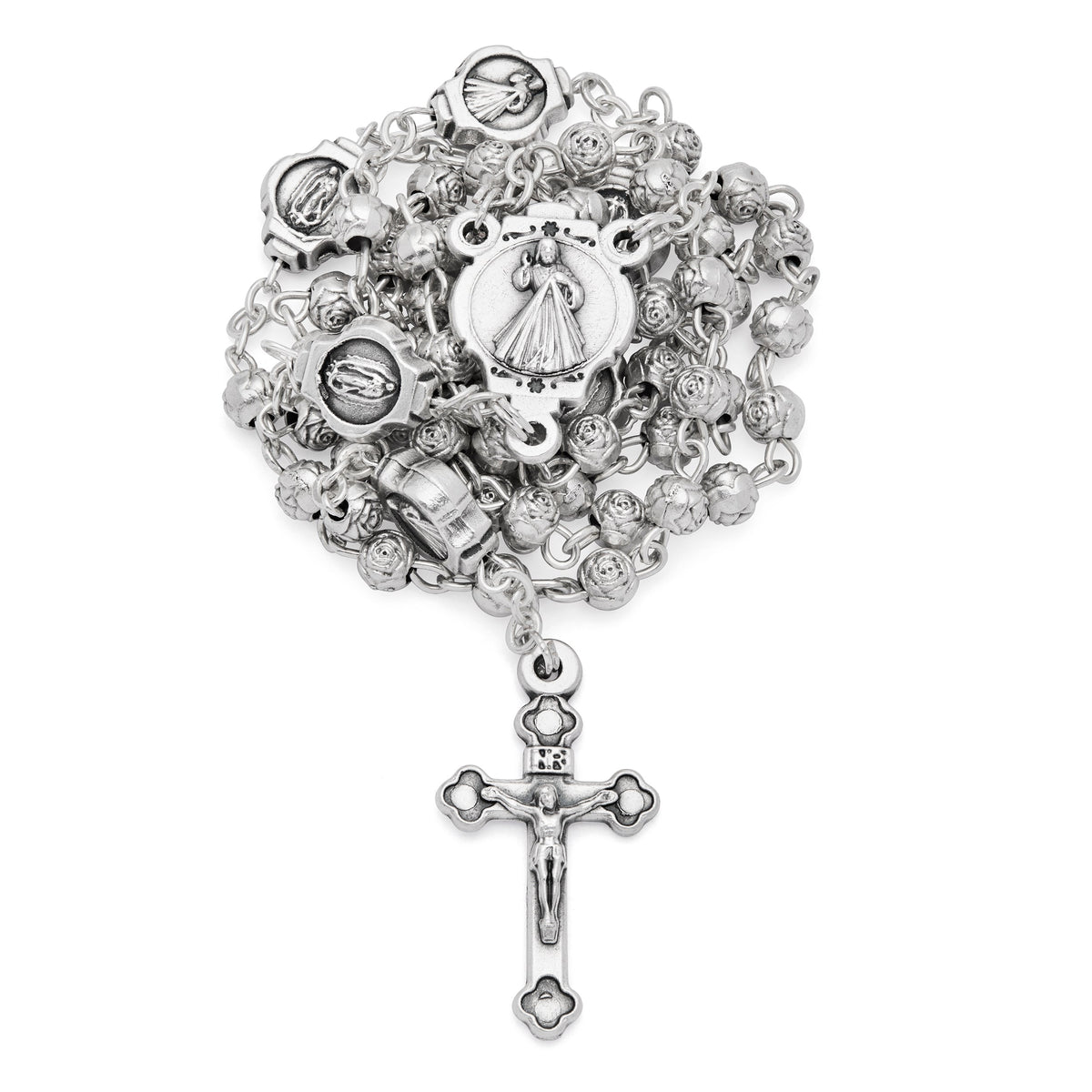 Our Lady of Guadalupe Rosary Case with Rose-shaped Beads Rosary