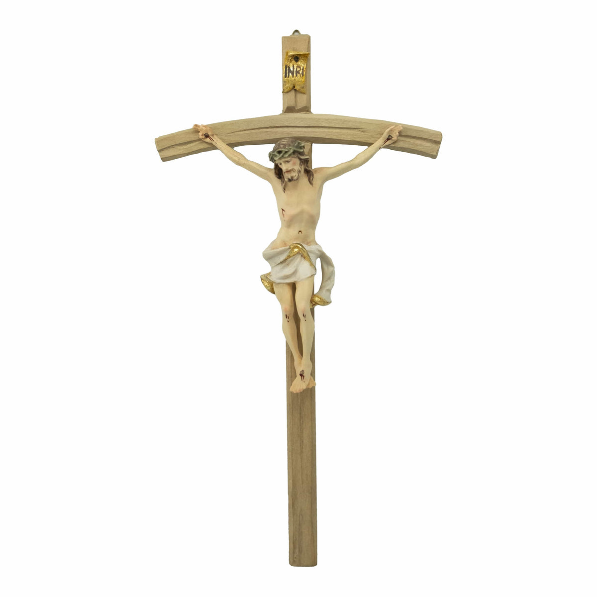 Hand Painted Wooden Pastoral Crucifix