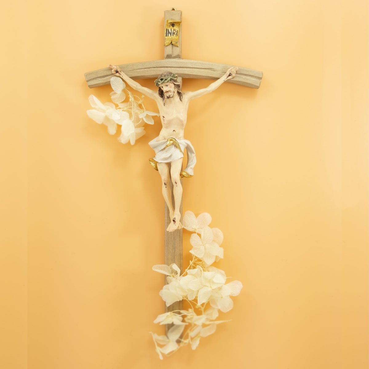 Hand Painted Wooden Pastoral Crucifix