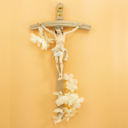 Hand Painted Wooden Pastoral Crucifix