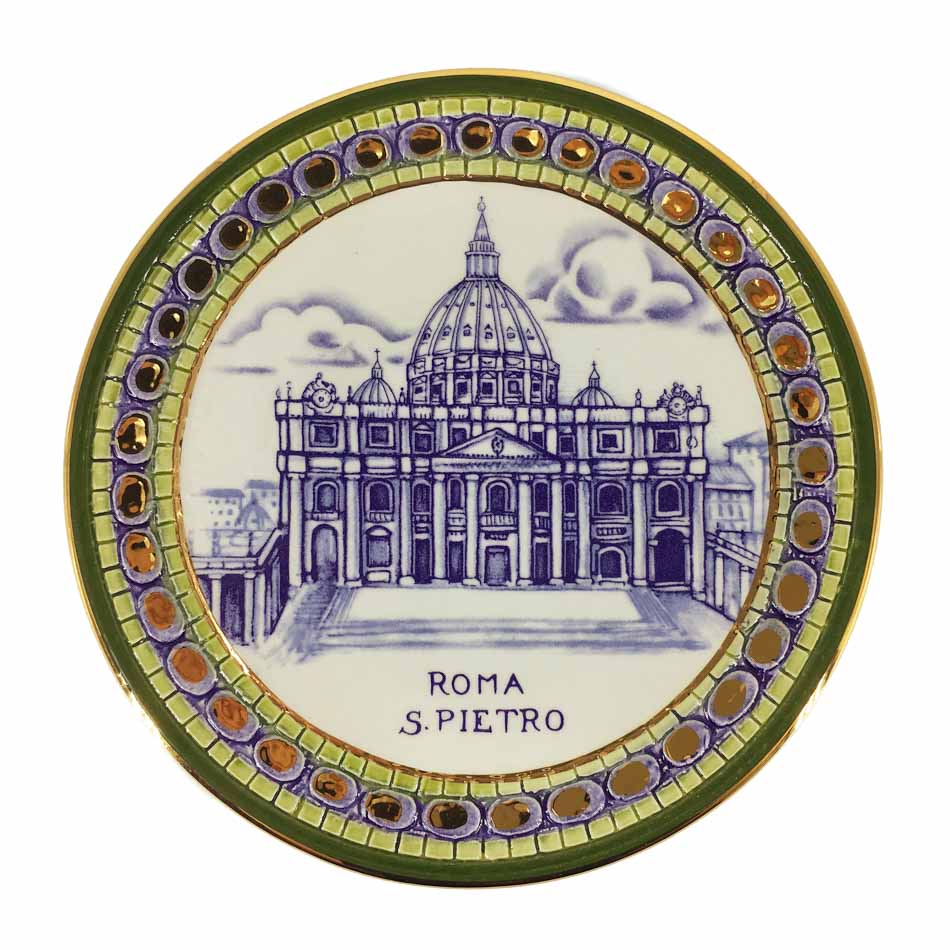 Handmade Decorative Ceramic Plate with St. Peter’s Basilica
