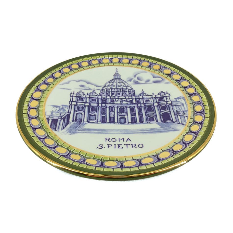 Handmade Decorative Ceramic Plate with St. Peter’s Basilica